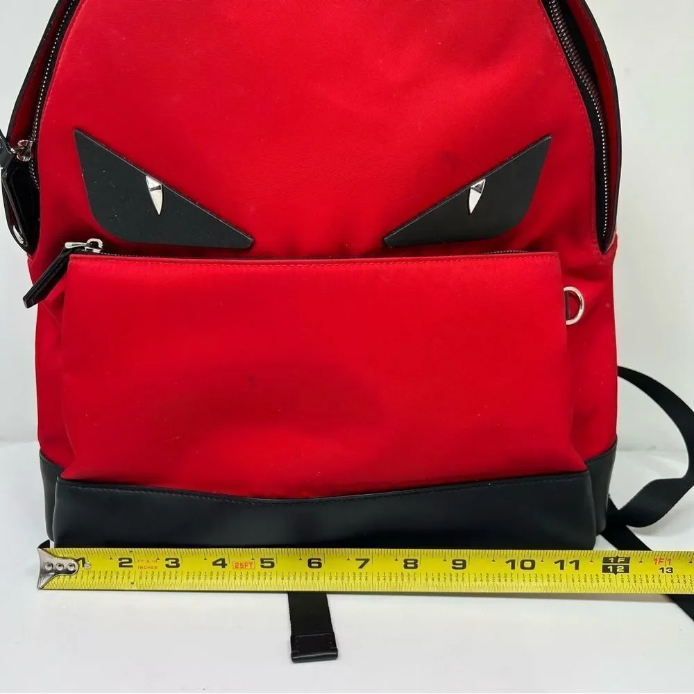 Fendi Monster Bug's Eye Backpack Large Capacity Men's Red